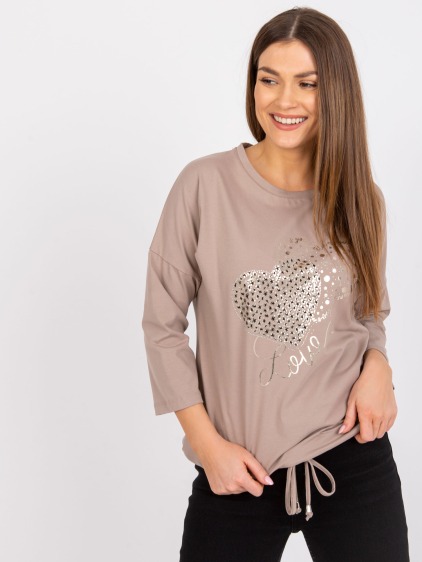Dámská halenka Elizabeth RUE PARIS tmavě béžová