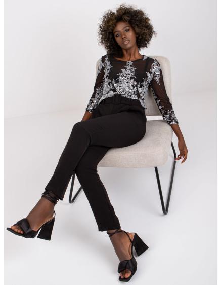 Dámské kalhoty s pružným pasem GIULIA černé 