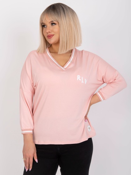 Dámská halenka asymetrická plus size MARIANNA světle růžová 