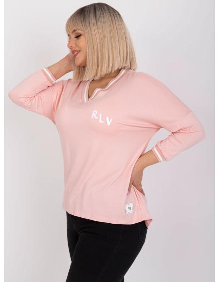 Női aszimmetrikus plus size blúz MARIANNA világos rózsaszín