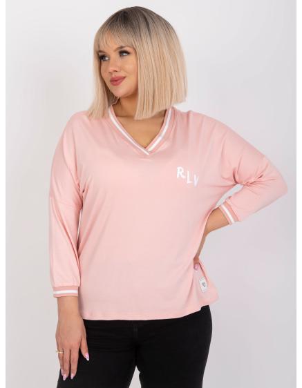 Női aszimmetrikus plus size blúz MARIANNA világos rózsaszín