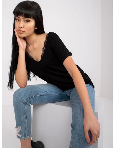 Dámske tričko z viskózy jednofarebné AILEEN Black
