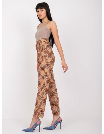 Női csíkos nadrág LINES bézs és kék LINES