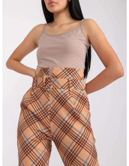 Női csíkos nadrág LINES bézs és kék LINES