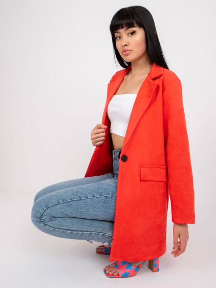 Dámská bunda z eko-semiše elegantní IRMINA korálová 