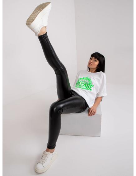 Női applikált kerek nyakú póló DOUBLE fehér és zöld