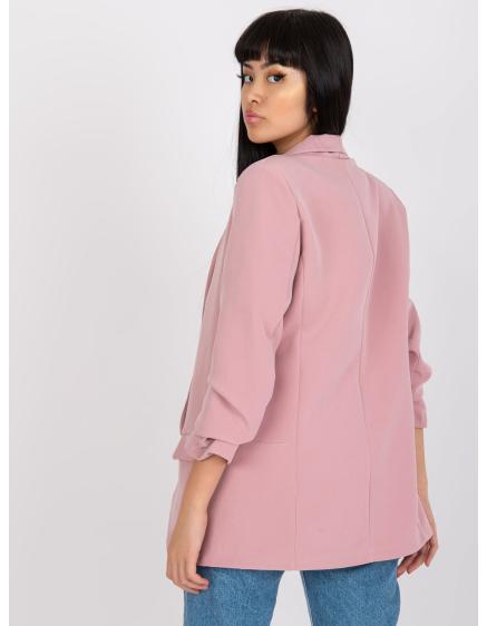 Dámske sako so záhybmi MEDA svetlo ružové