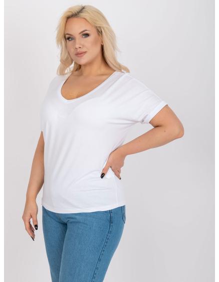 Dámska blúzka s výstrihom do V plus size DINA white