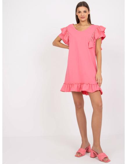 Női fodros ruha applikációval KELL pink