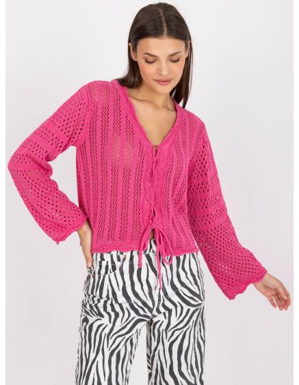 Női kardigán nyakkendővel RUE PARIS rózsaszín RUE PARIS rózsaszín