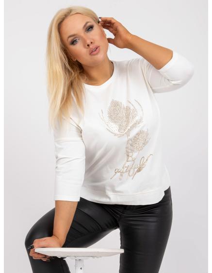 Női plus size blúz gyapjúból STEPHIE ekrü színben