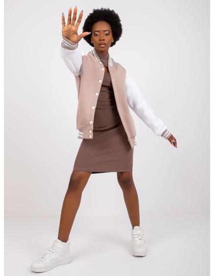 Női Porto RUE PARIS bomber sötét bézs és fehér