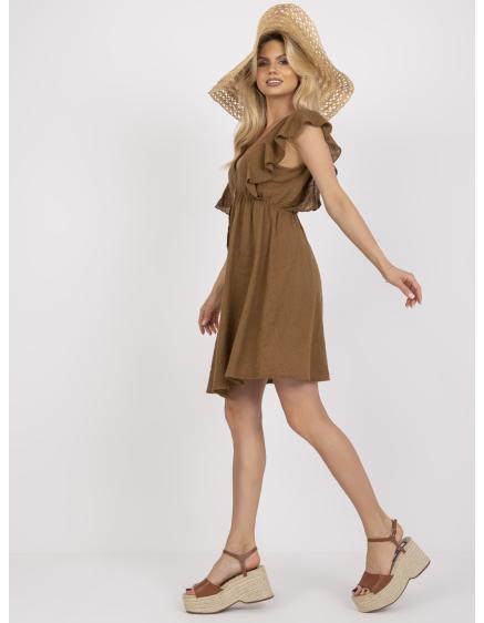 Női gombos mini ruha OCH BELLA barna