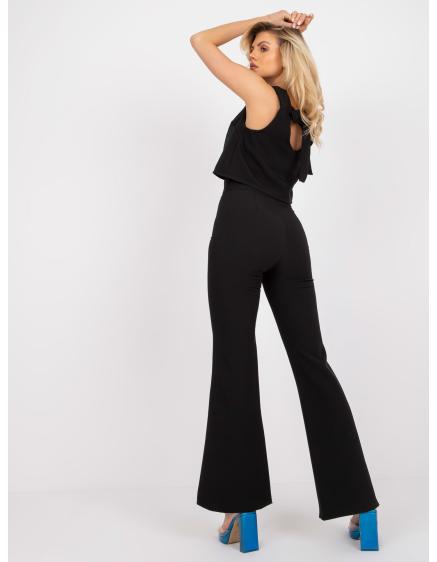 Dámský komplet s kalhotami s vysokým pasem MARK černý 