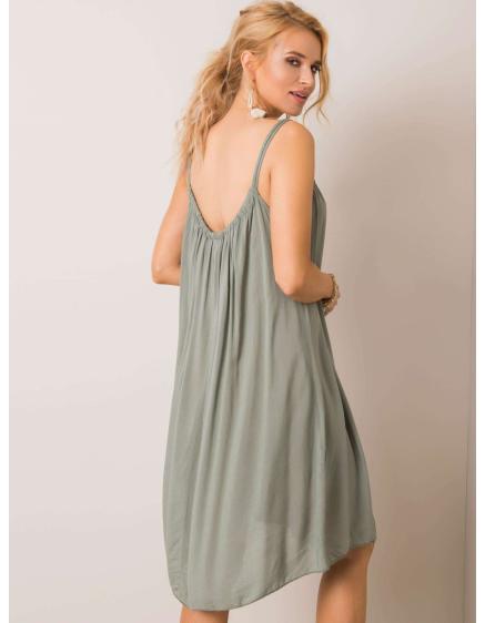 Női pánt nélküli ruha POLINNE khaki színű