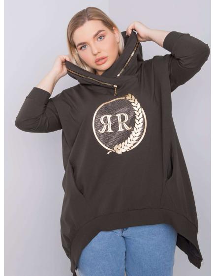 Dámska plus size mikina FANTASY dark khaki