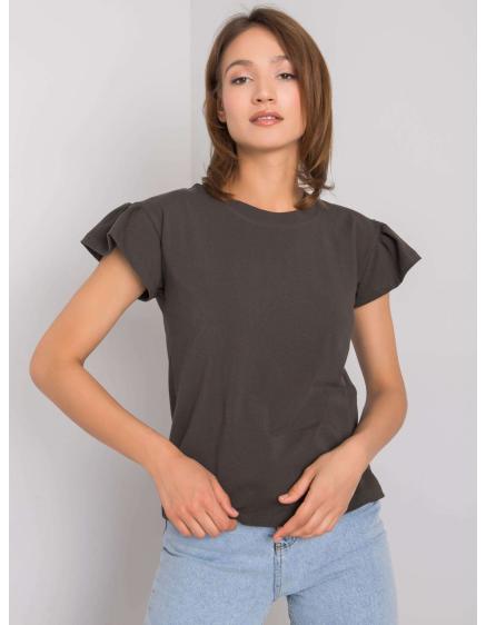 Női blúz Ansley RUE PARIS pamut khaki színben