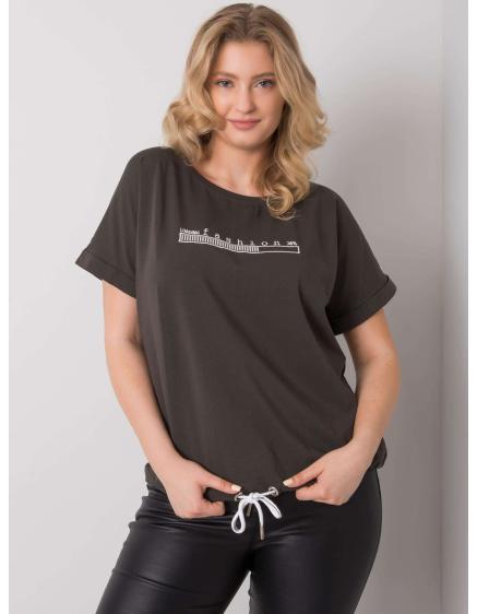 Női plus size blúz MAVIS sötét khaki színben