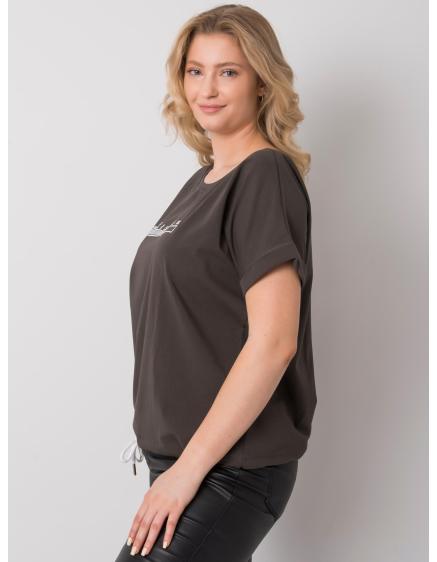 Női plus size blúz MAVIS sötét khaki színben