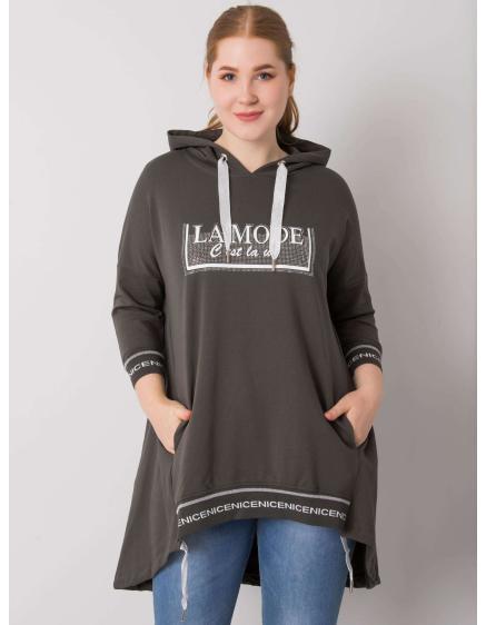 Dámská mikina s kapucí BELINA tmavě khaki 