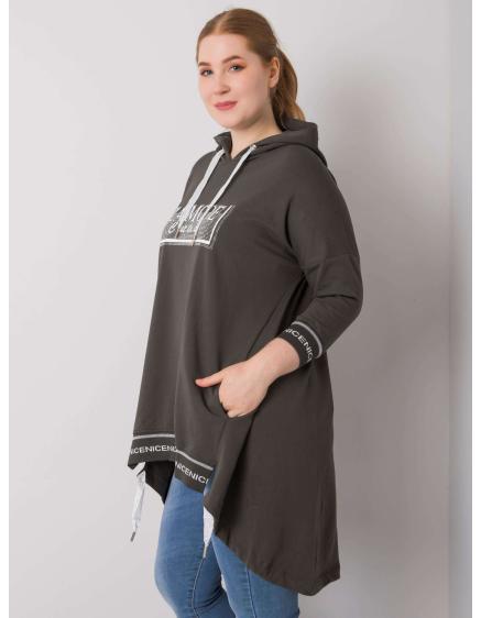 Dámská mikina s kapucí BELINA tmavě khaki 