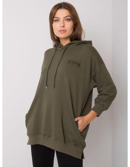 Dámska mikina s vreckami LEORA khaki