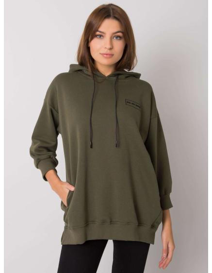 Dámska mikina s vreckami LEORA khaki