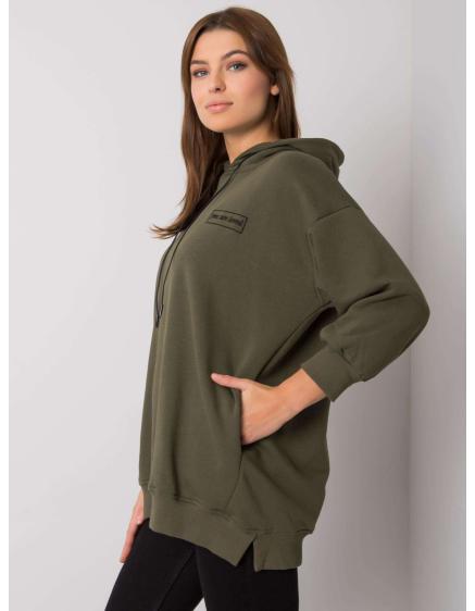 Dámska mikina s vreckami LEORA khaki