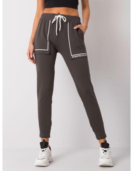 Női pamut melegítőnadrág WINSLEY sötét khaki színű