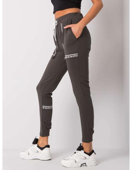 Női pamut melegítőnadrág WINSLEY sötét khaki színű