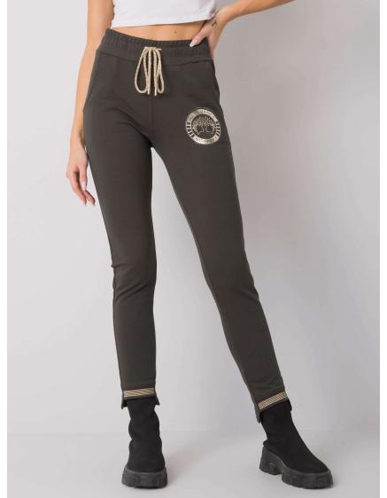 Dámske tepláky s potlačou MYRTLE dark khaki