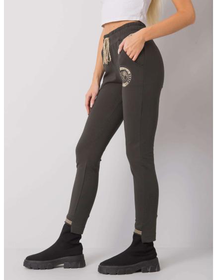 Dámske tepláky s potlačou MYRTLE dark khaki