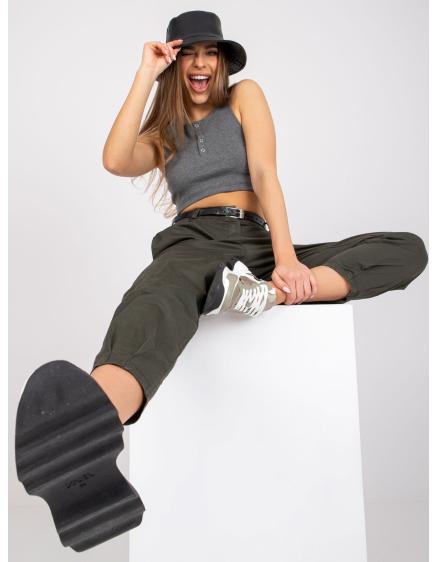 Dámske bavlnené nohavice s vreckami TAHITI khaki