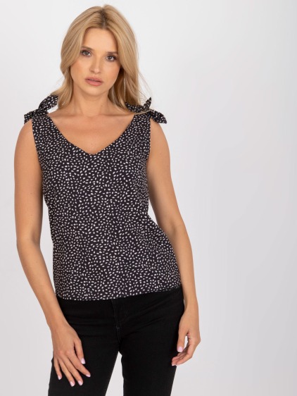 Dámsky top s výstrihom do V RUE PARIS black