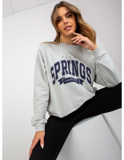 Dámska mikina s kapucňou KORIN šedá a tmavomodrá