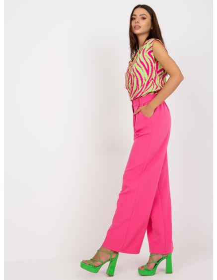 Dámské kalhoty s vysokým pasem MONTE růžové 