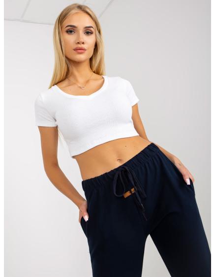 Női pamut melegítőnadrág KELLEN tengerészkék, nyakkendővel