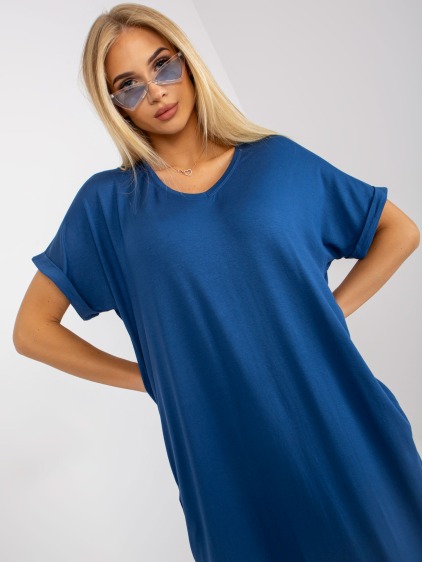 Dámské šaty bavlněné oversize OCH BELLA tmavě modré  
