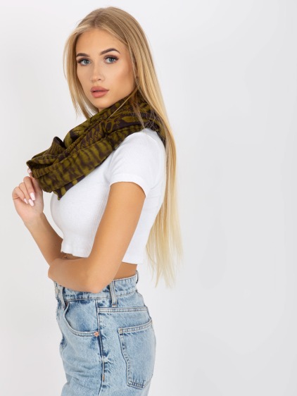 Dámská šála vzorovaná ILLA khaki – fotografie produktu 2