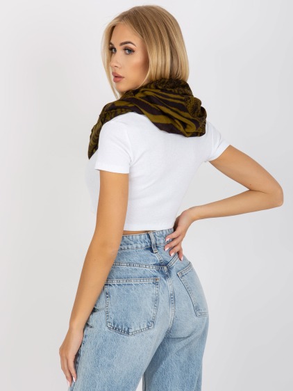 Dámská šála vzorovaná ILLA khaki – fotografie produktu 3