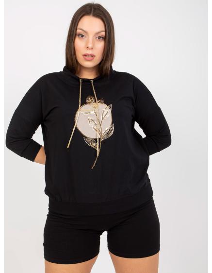 Női plus size nyomtatott blúz CHRYSTA fekete
