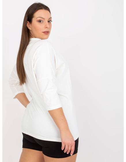 Dámská halenka s potiskem plus size ROMEO ecru 