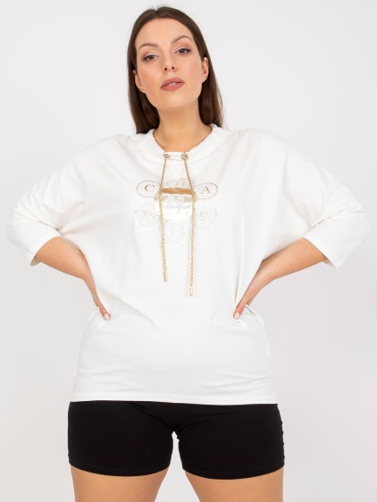 Dámska blúzka s potlačou plus size ROMEO ecru