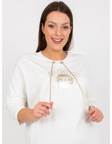 Dámská halenka s potiskem plus size ROMEO ecru 