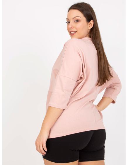 Dámská halenka s 3/4 rukávy plus size WESTON růžová  