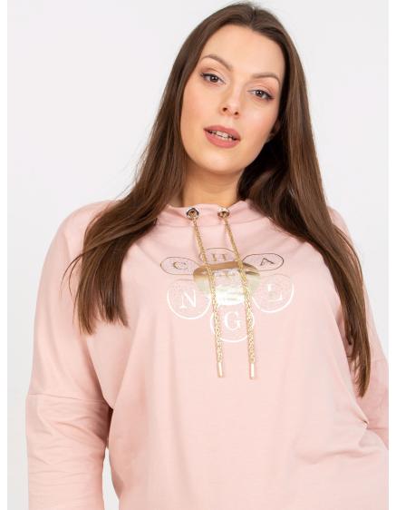 Dámská halenka s 3/4 rukávy plus size WESTON růžová  