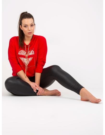 Női nyomtatott plus size blúz ELIJAH piros