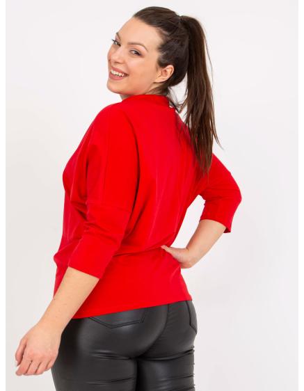 Női nyomtatott plus size blúz ELIJAH piros