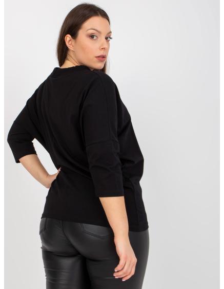 Női nyomtatott plus size blúz NILES fekete