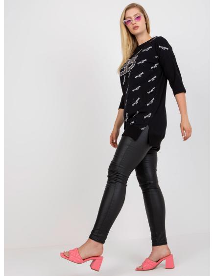 Női hosszú, plus size blúz CARMELA fekete